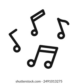 Music icon (2) Black line art vector logo