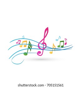 Set Colorful Musical Notes Illustration Vector Stock Vector (Royalty ...