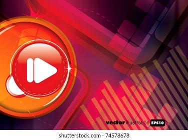 Icono de música con fondo abstracto
