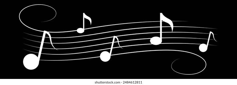 Music Icon. Audio sound media musical Design Elements From Music Staff .Note symbol for your web site design, logo, app, UI. Vector illustration, EPS10.