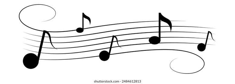 Music Icon. Audio sound media musical Design Elements From Music Staff .Note symbol for your web site design, logo, app, UI. Vector illustration, EPS10.