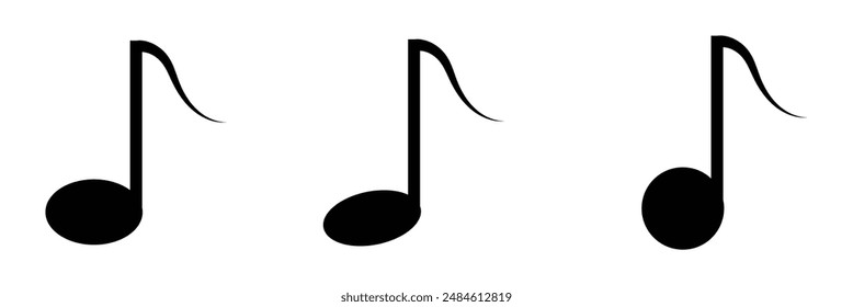 Music Icon. Audio sound media musical Design Elements From Music Staff .Note symbol for your web site design, logo, app, UI. Vector illustration, EPS10.