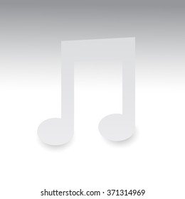 Music icon. Beautiful volumetric note. Vector illustration, eps 10