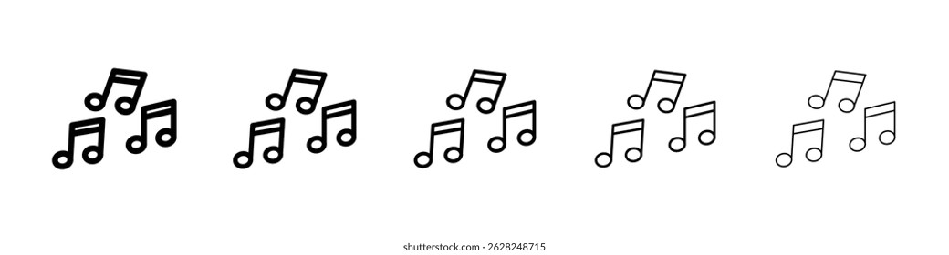 Music icon in black. Vector illustration for graphic design