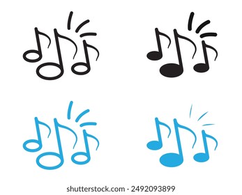 Music icon black and white vector outline sign