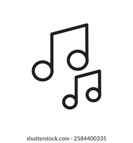 Music icon black and white vector outline sign