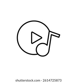 Music icon black and white vector sign