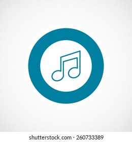 music icon bold blue circle border, white background  