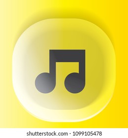 Music Icon Button, Vector Illustration