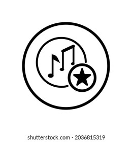 music icon in circle vector illustration