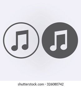 Music icon in circle . Vector illustration