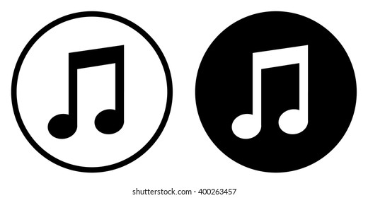 Music icon in circle . Vector illustration