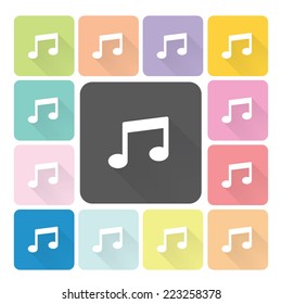 Music Icon color set vector illustration.