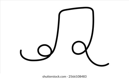 Music icon continuous one drawing illustration