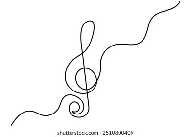 Music icon continuous one line drawing of isolated outline vector icon