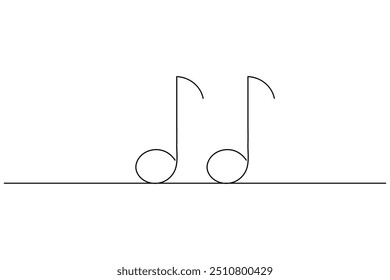 Musiksymbol durchgehende einzeilige Zeichnung eines einzelnen Umrissvektorsymbols