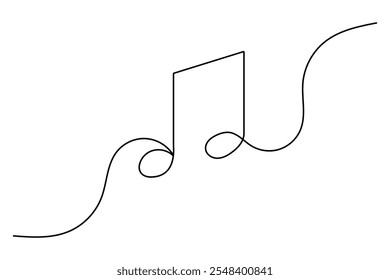 Music icon continuous one line art drawing of minimalist outline vector illustration