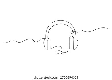 Icono de música Ilustración vectorial de contorno minimalista de una línea continua