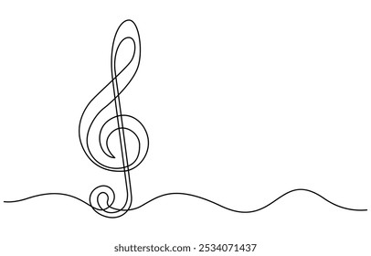 music icon continuous single line drawing vector illustration