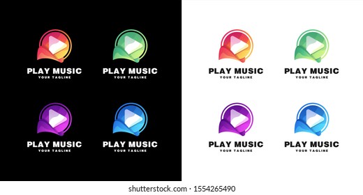 Music icon design set vector design template