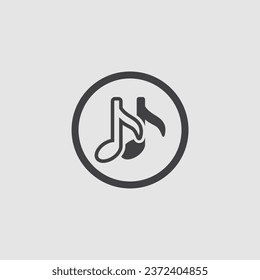 music icon, with diatorial symbol