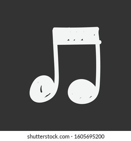 Music icon doodle, hand drawn musical note