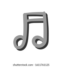 Music icon doodle, hand drawn musical note