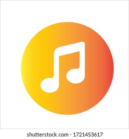 music icon, flat design template, vector