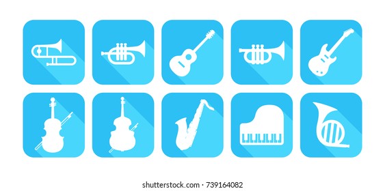 Music icon flat design for website or smart phone screen application vector