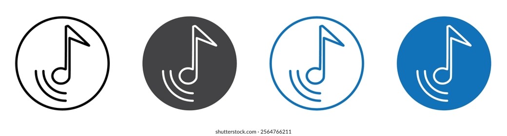 Music icon flat editable icon mark set.