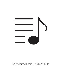 Ícone de música Ilustração de linha plana