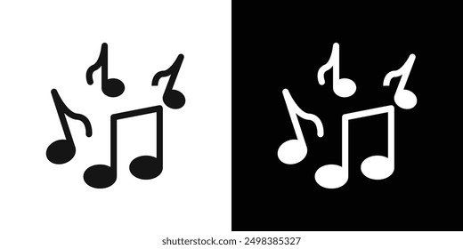 Music icon flat line symbol set.