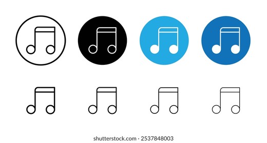 Ícone de música Conjunto de tópicos simples plano