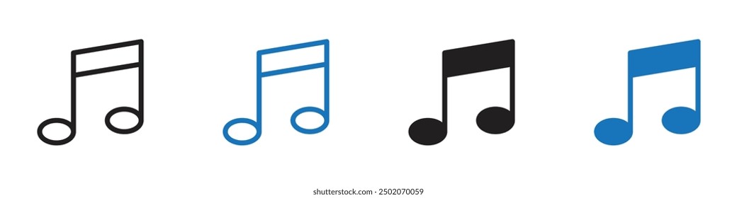 Icono de música plano y diseño de conjunto simple