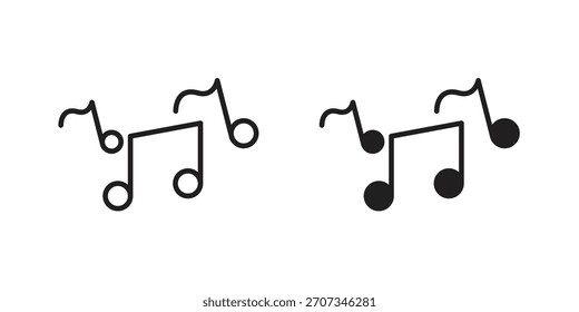 Icono de música. Colección de estilo plano y de trazo. símbolo simple
