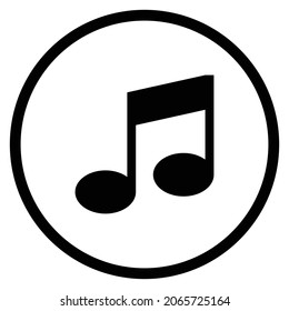 music Icon. Flat style Circle Shape isolated on white background. Vector illustration