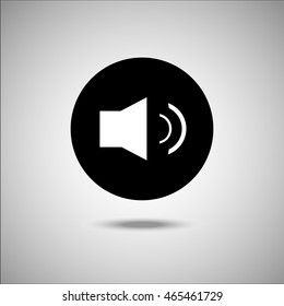 Music icon. Flat style. Grey background. Symbol for web design and mobile. Vector illustration.