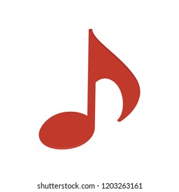 music icon in flat style isolated vector illustration on white transparent background