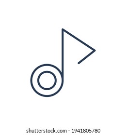 Musik Symbol im flachen Stil einzeln auf weißem Hintergrund. Line Art Icon, Musik Icon Pack, Multimedia-Button Vektorgrafik Symbol, Logo, App, UI. Vektorgrafik,