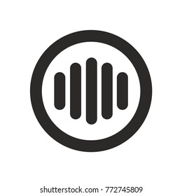 Music icon in flat style on white background vector illustration
