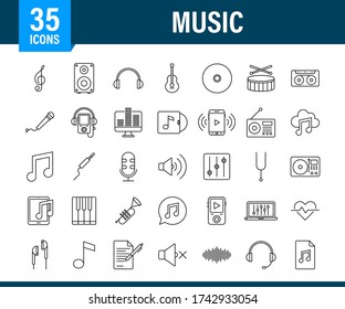 Music icon in flat style. Music, voice, record icon. Vector stock illustration