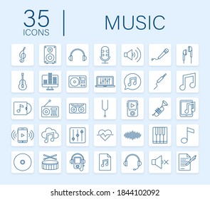 Music icon in flat style. Music, voice, record icon. Vector stock illustration
