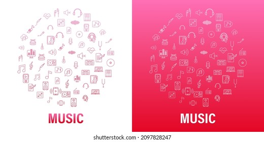 Music icon in flat style. Music, voice, record icon. Vector stock illustration.