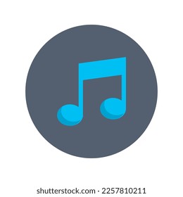 Music icon, Flat vector illustration for web and mobile interface, EPS 10