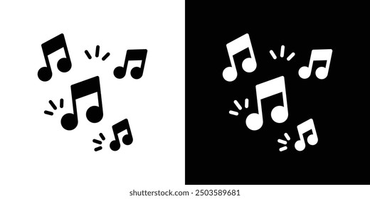 Music icon Flat vector set outline