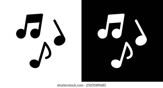 Music icon Flat vector set outline