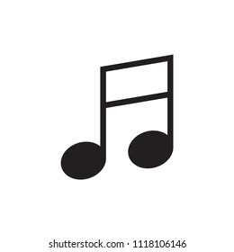 Music icon flat vector simple isolated illustration signage template design trendy