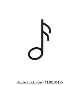 Music icon flat vector simple isolated illustration signage template design trendy