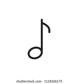 Music icon flat vector simple isolated illustration signage template design trendy
