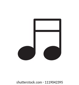 Music icon flat vector simple isolated illustration signage template design trendy